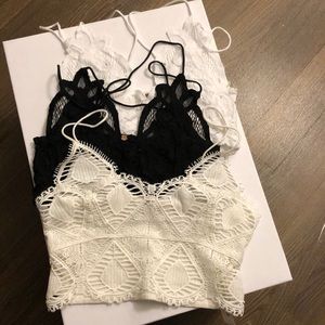 Set of 3 Free People bralettes